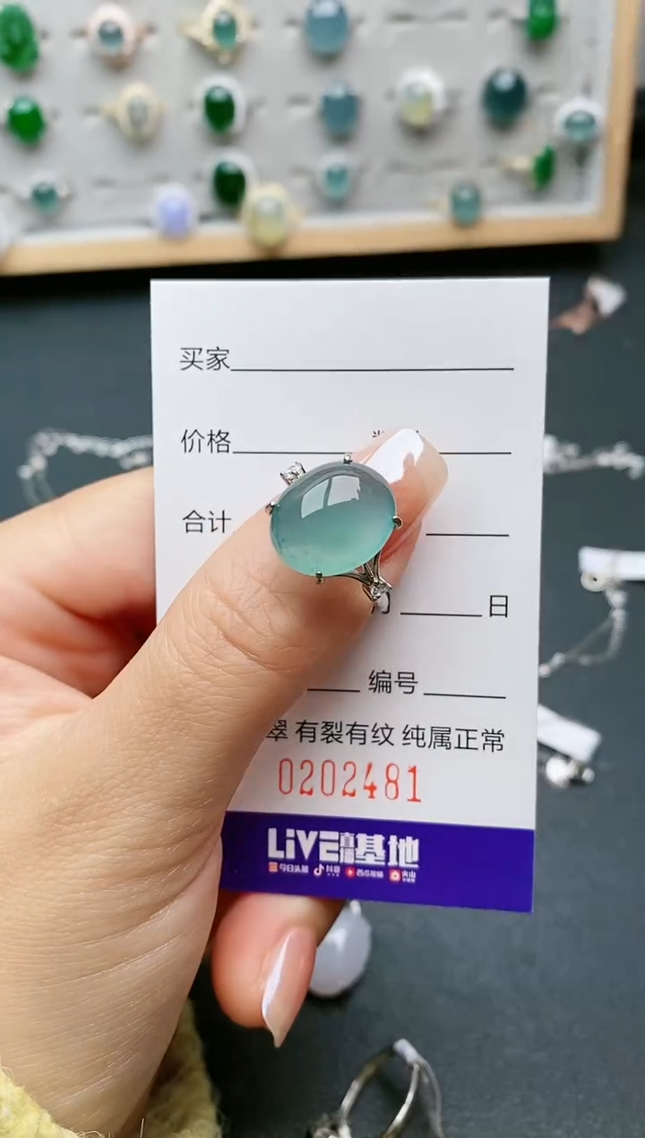 【闪购商品】翡翠戒指银S925镶嵌2481