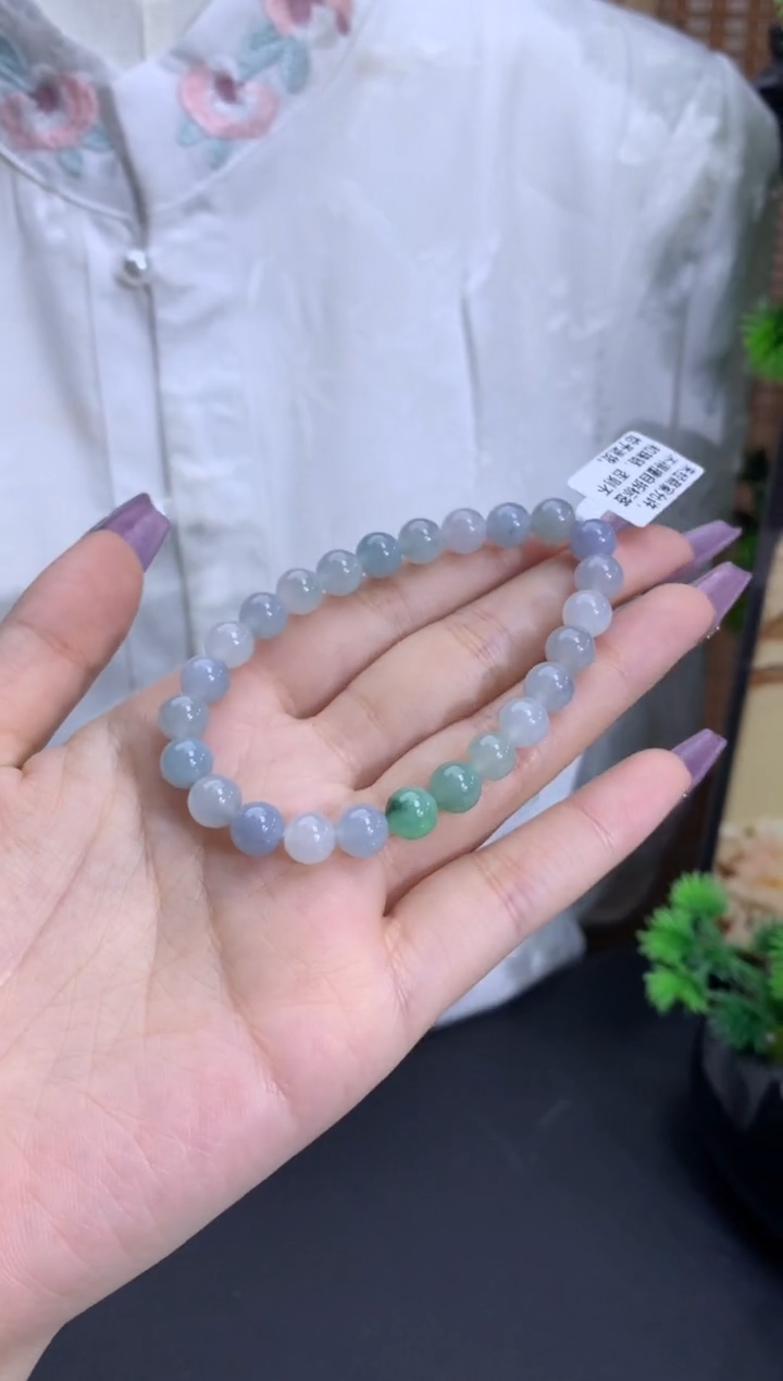 【闪购商品】翡翠手链未镶嵌卡7.4mm