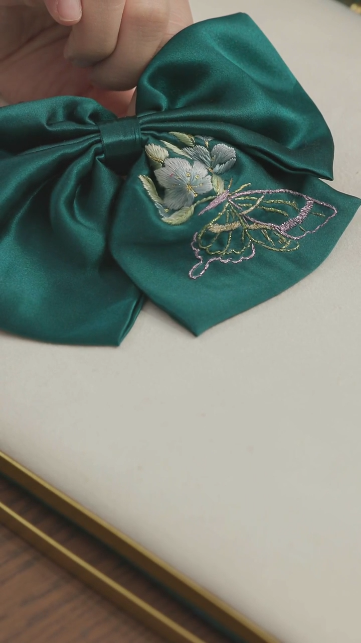 刺绣 湘传礼纯手工超大发夹