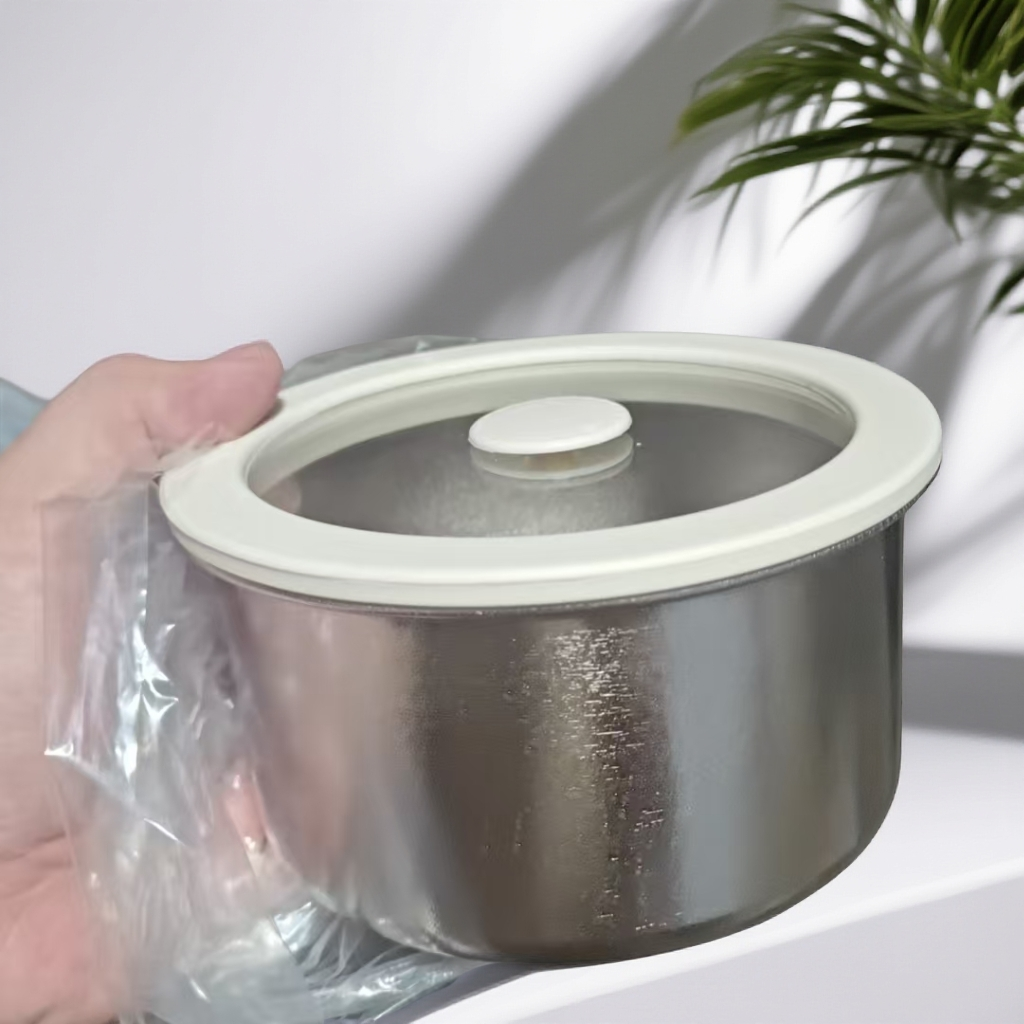 【瑕疵】圆形1.1L玻璃盖纯钛保鲜盒