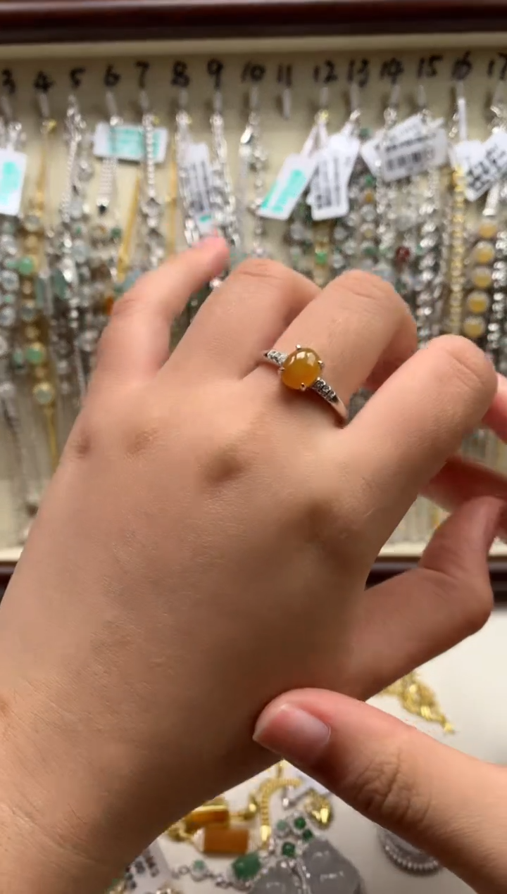 银S925镶嵌戒指翡翠8