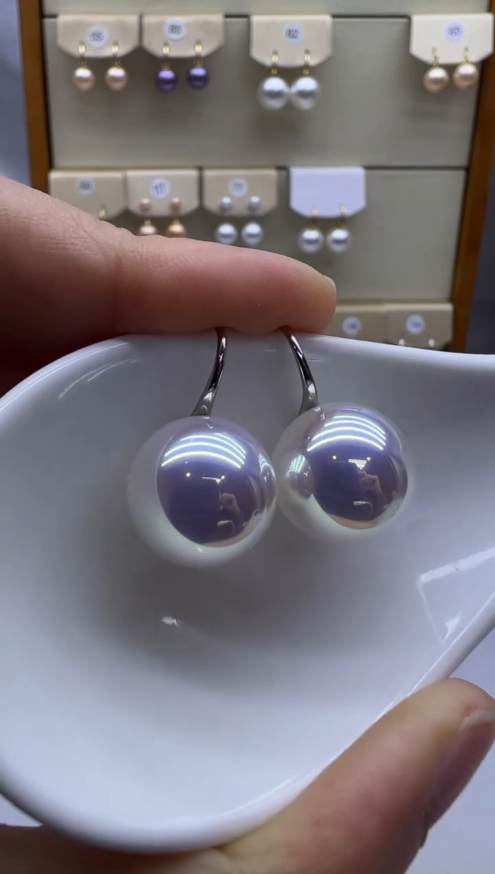 银S925镶嵌耳饰淡水珍珠295