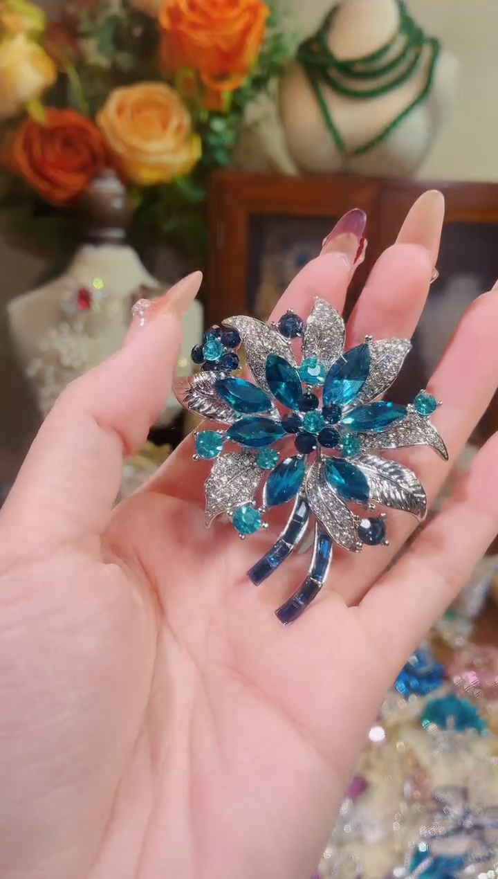合成立方氧化锆铜合金蓝色恋花