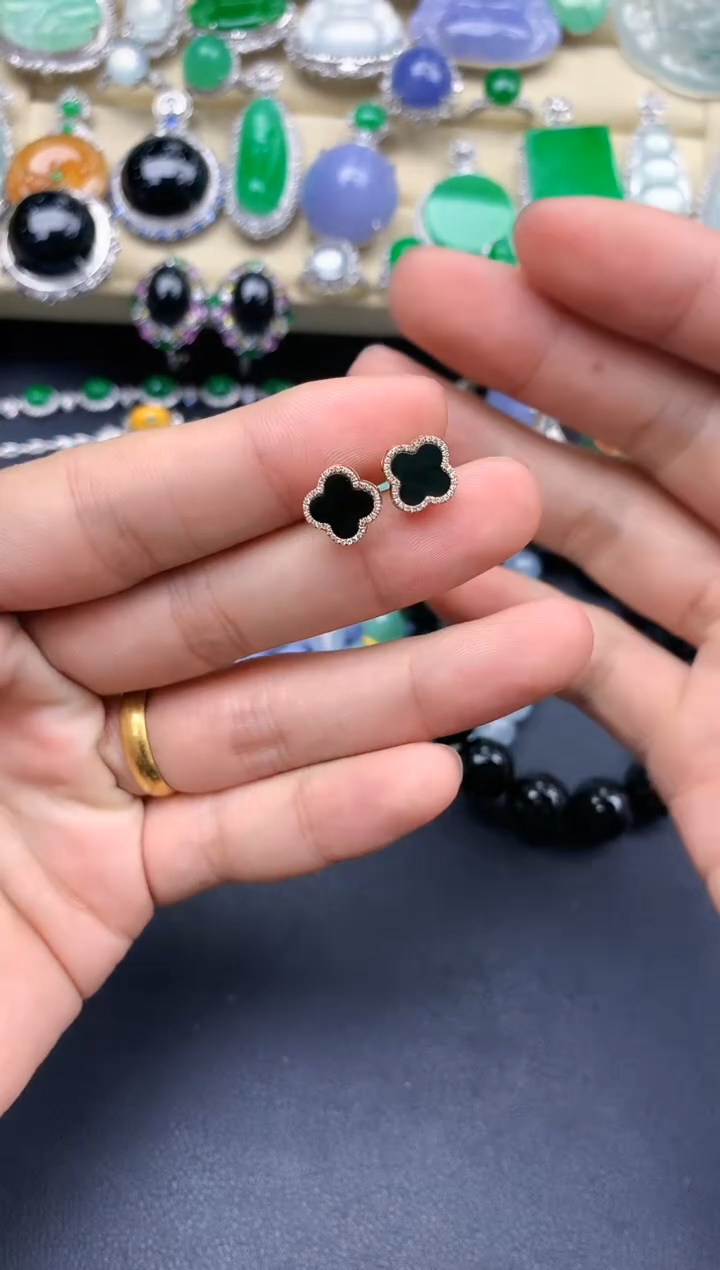 18K金镶嵌翡翠耳饰259-中国好珍宝