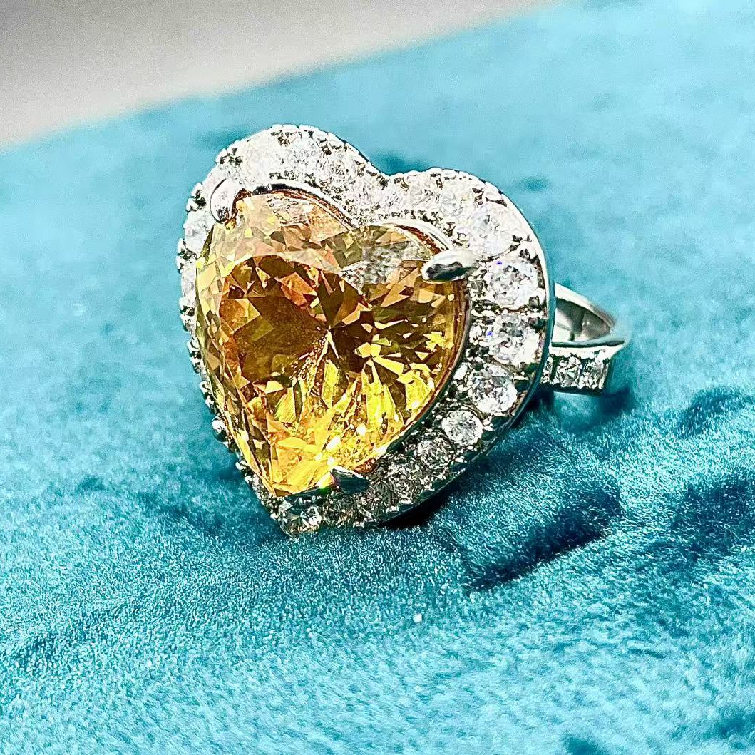 【南非库里南】NFKLN 高端奢华定制 黄色心形大戒指 180