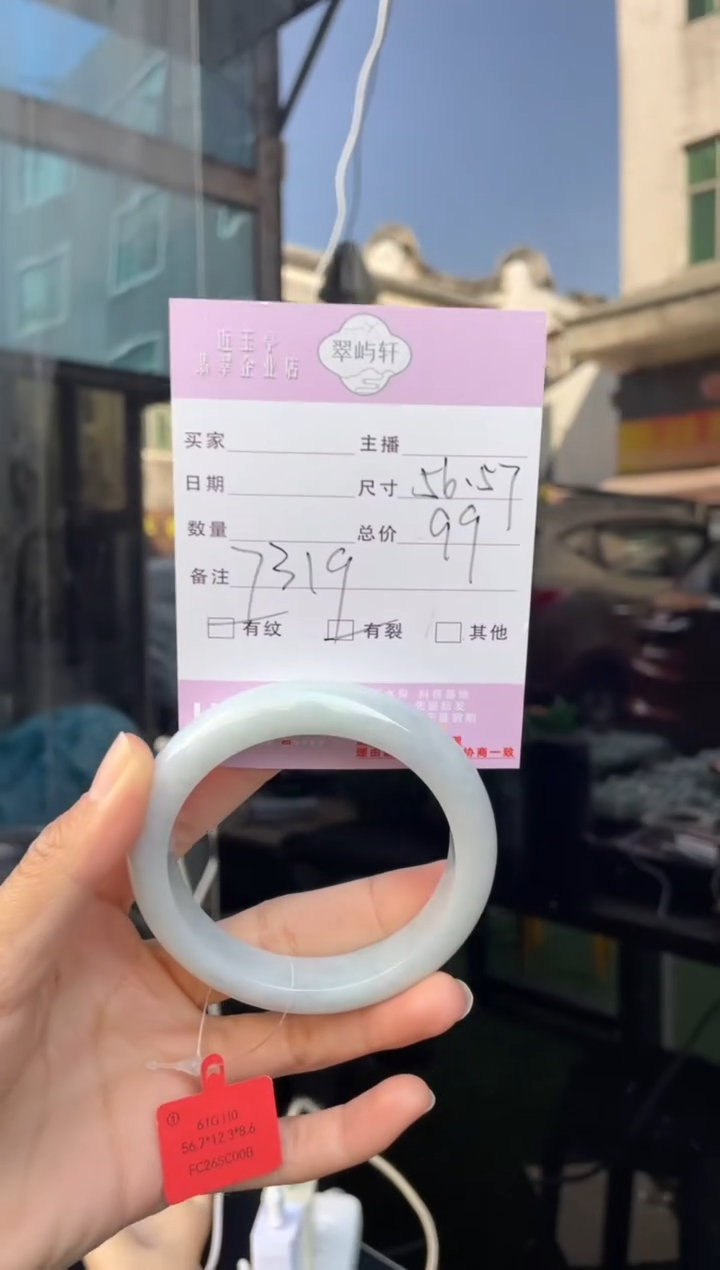 未镶嵌手镯翡翠G 56正圈 7319