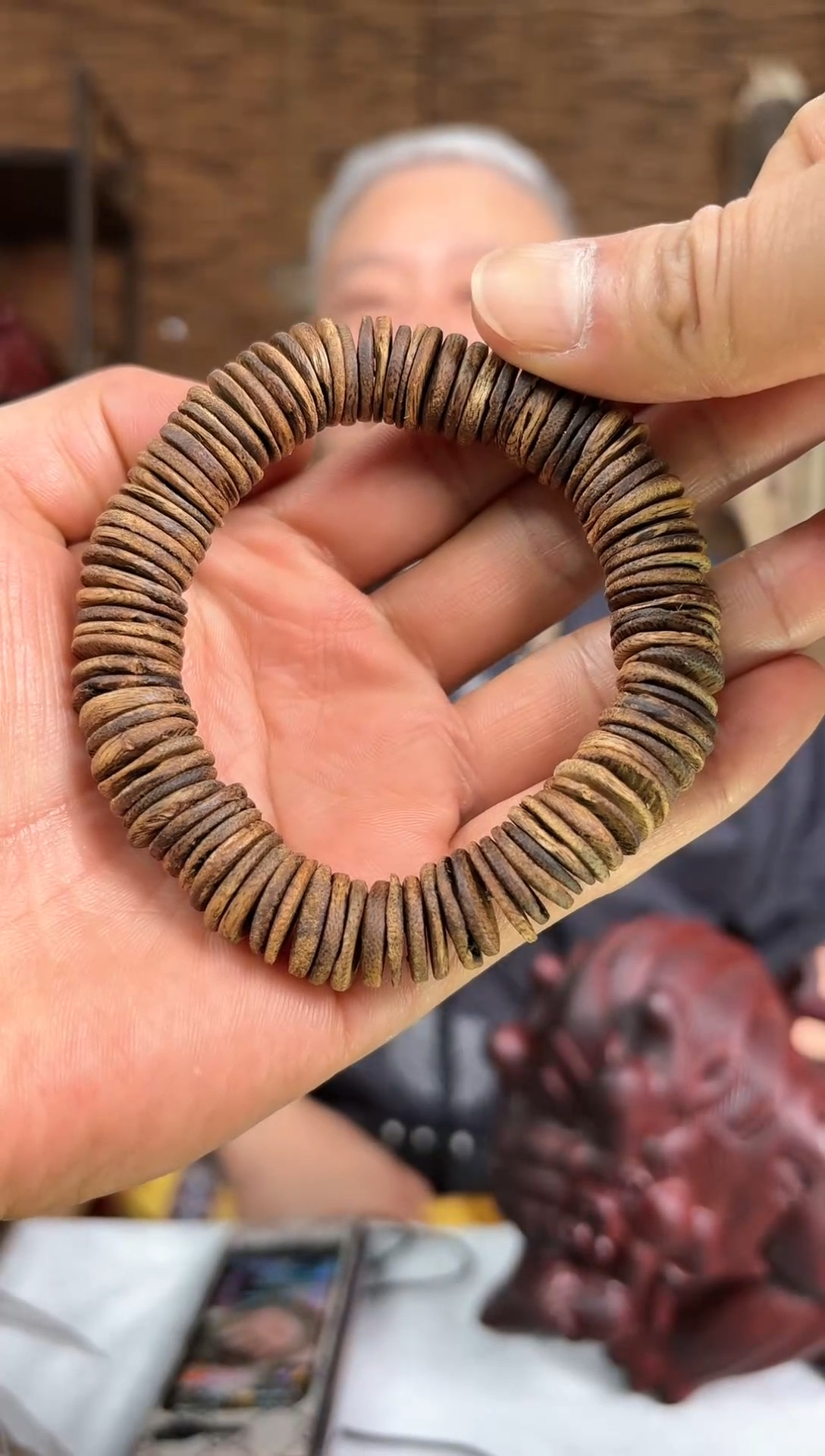 【闪购商品】沉香手串精品文莱紫棋随型药片珠单圈多样性发一