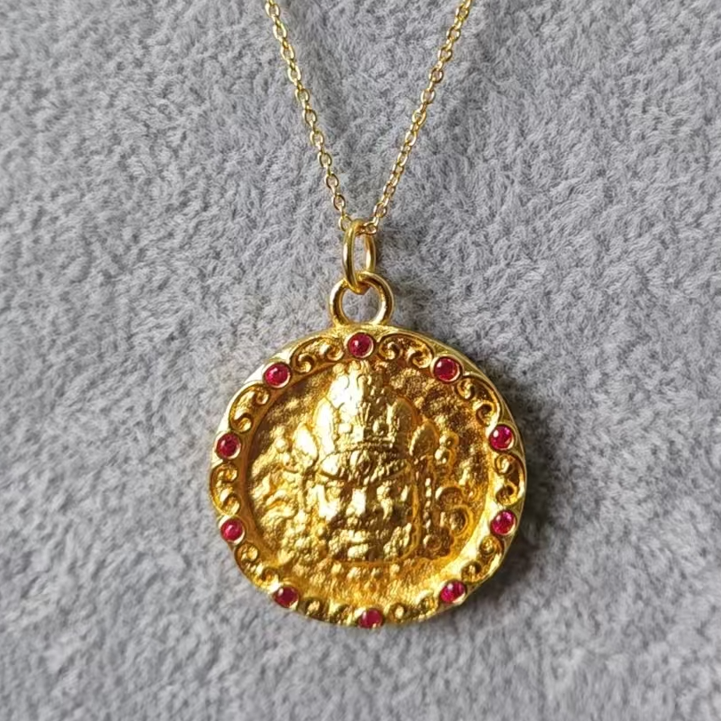 吊坠 W100收藏级别时尚轻奢 金色吊坠项链