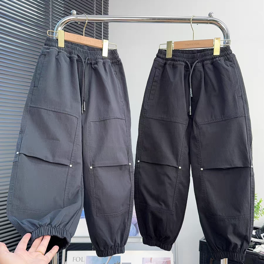 【百搭】KZ-61185儿童洋气防风时尚冬款加绒裤子保暖加厚工装裤