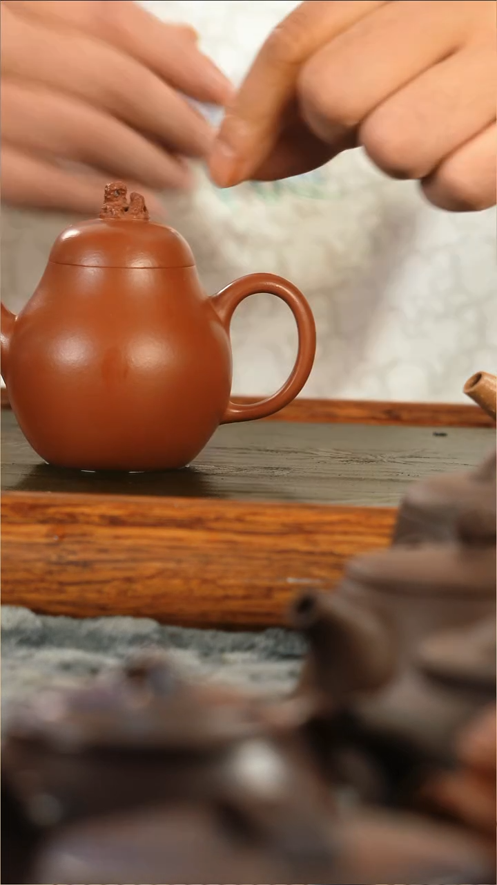 茶壶紫砂皱皮朱泥太湖石君德