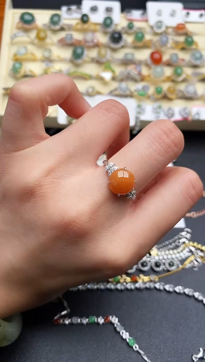 【闪购商品】翡翠戒指银S925镶嵌111111111+4