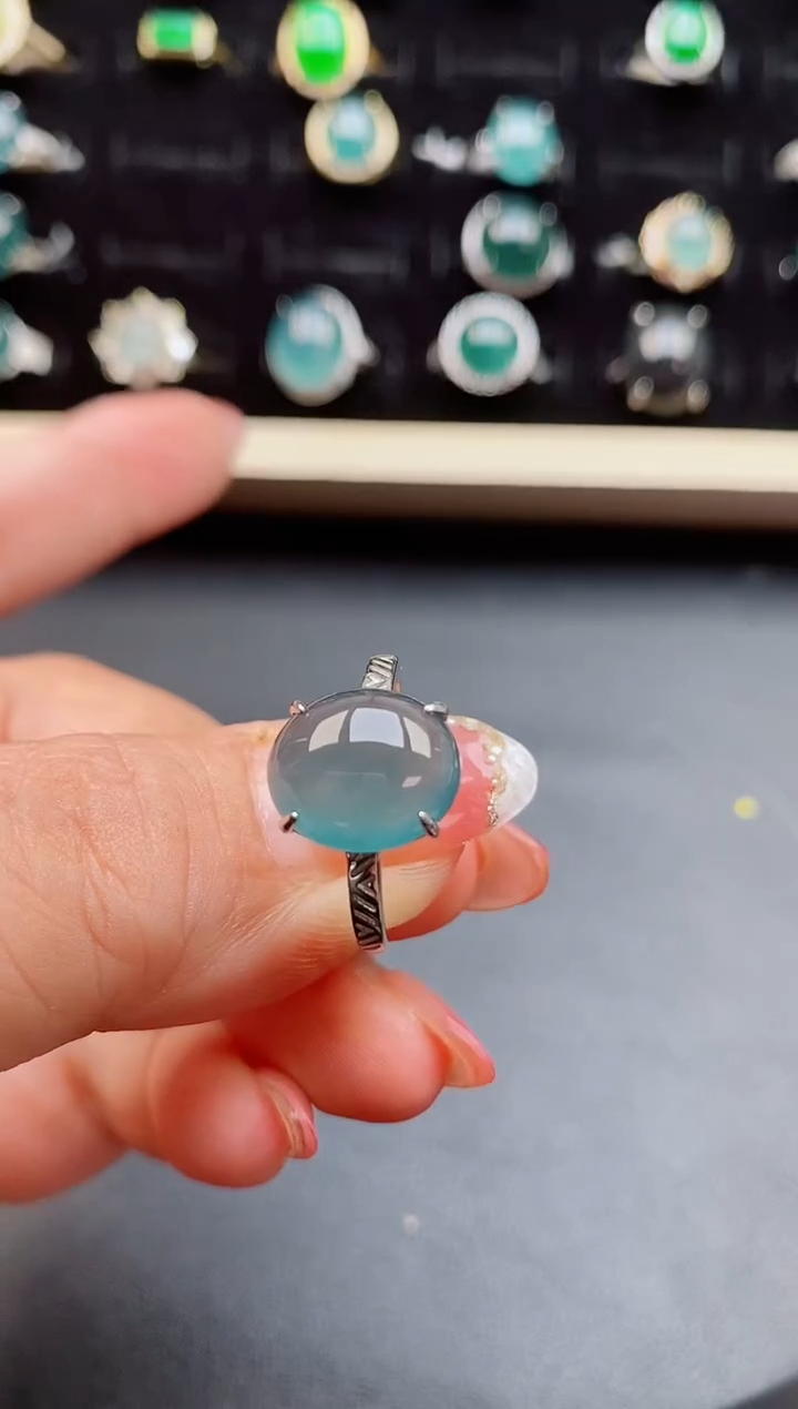 【闪购商品】翡翠戒指银S925镶嵌5085850