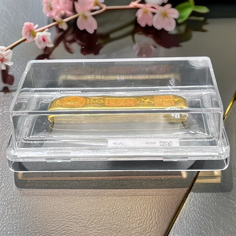 长条金色小黄鱼实心9999 水晶礼盒包装G021