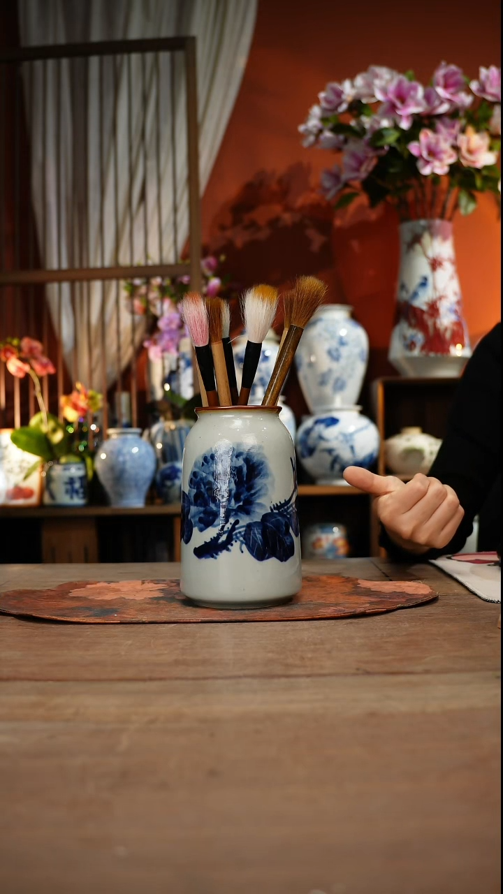 当代高温釉下彩手绘陶瓷餐具