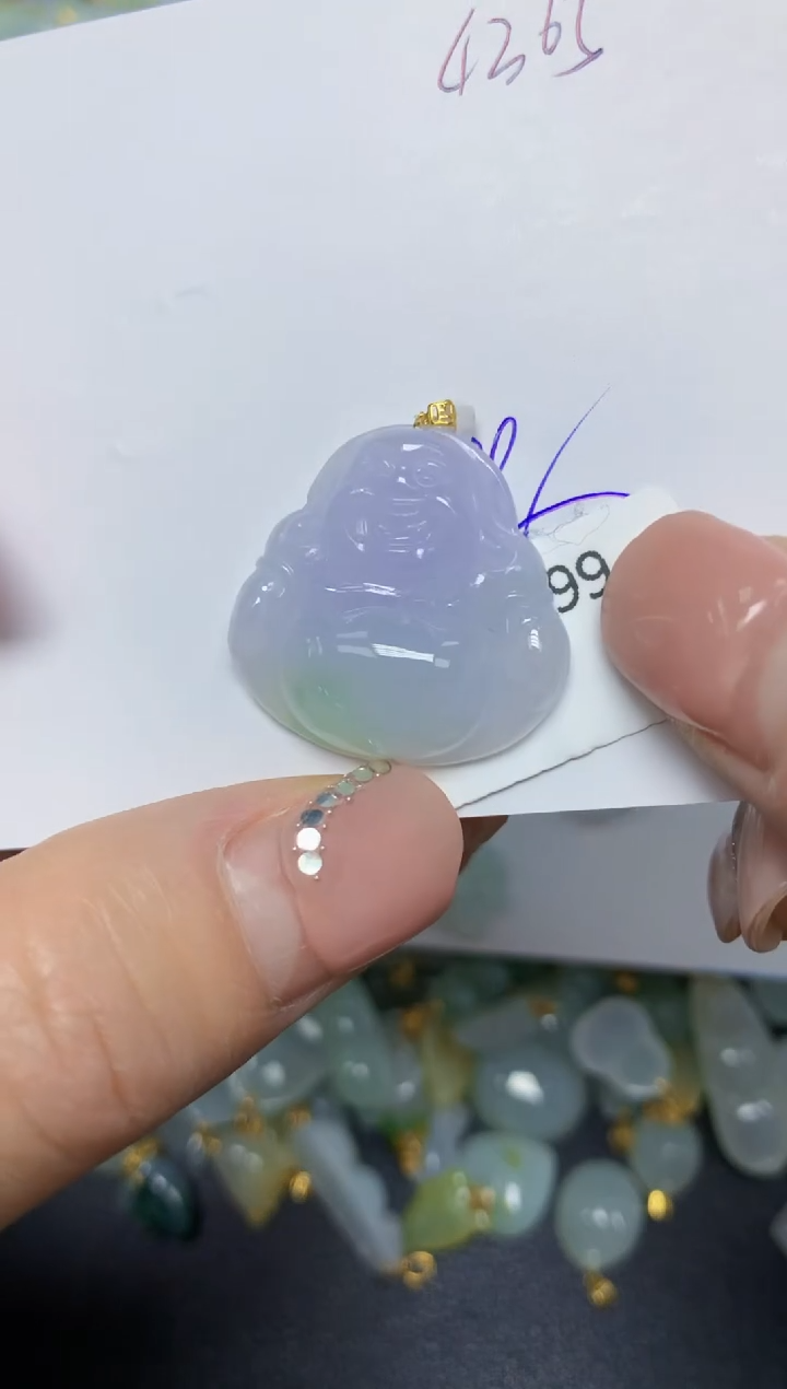 【闪购商品】翡翠挂件18K金镶嵌 天然翡翠A货