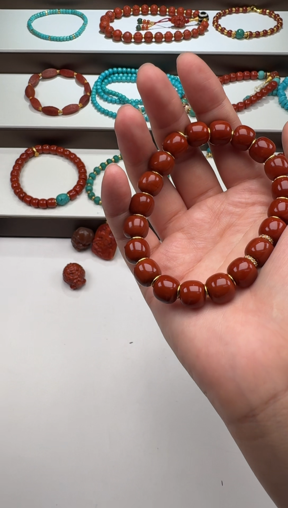 未镶嵌配饰配饰南红玛瑙搞***～手串手串
