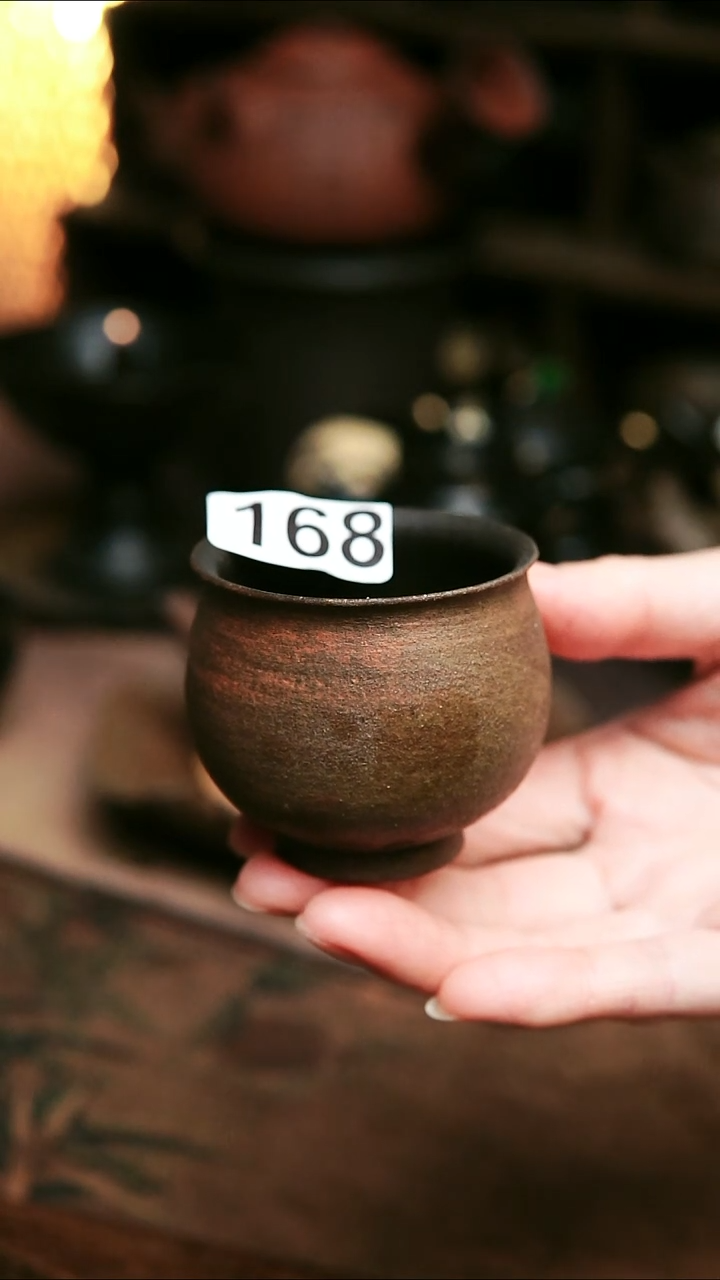 168紫砂全手工粉引主人杯70毫升