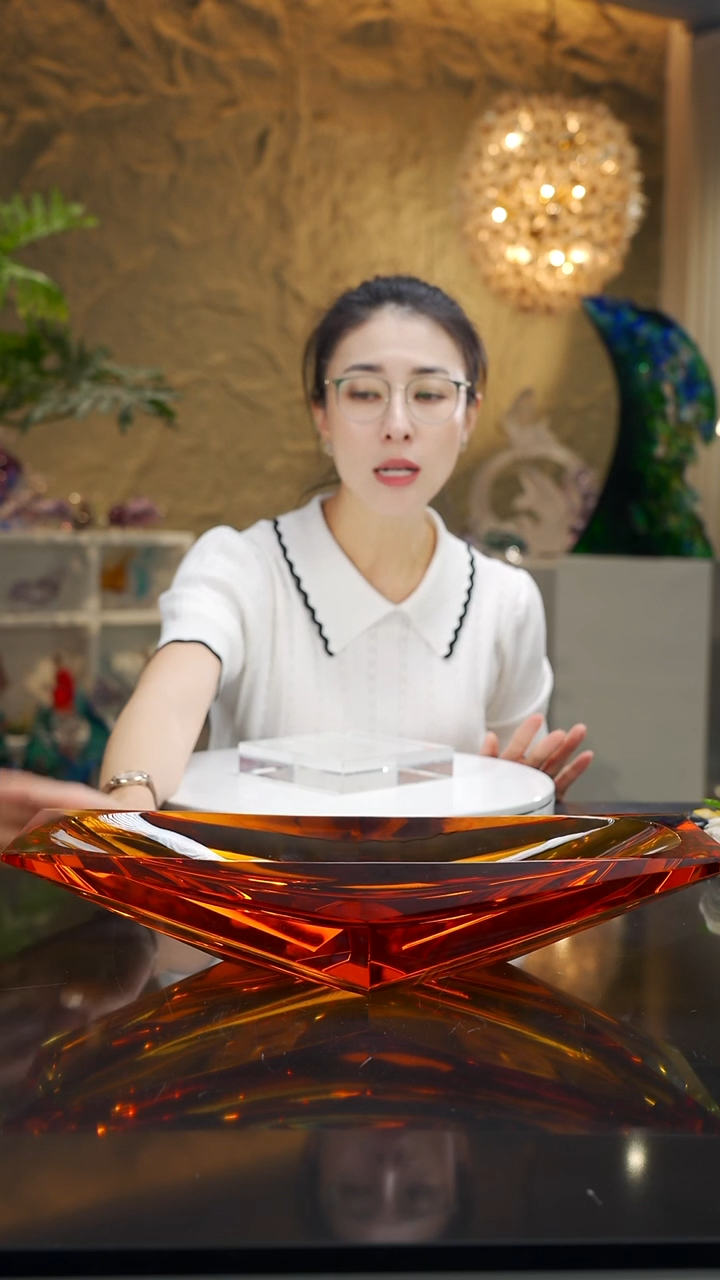 福利琥珀色船型果碗