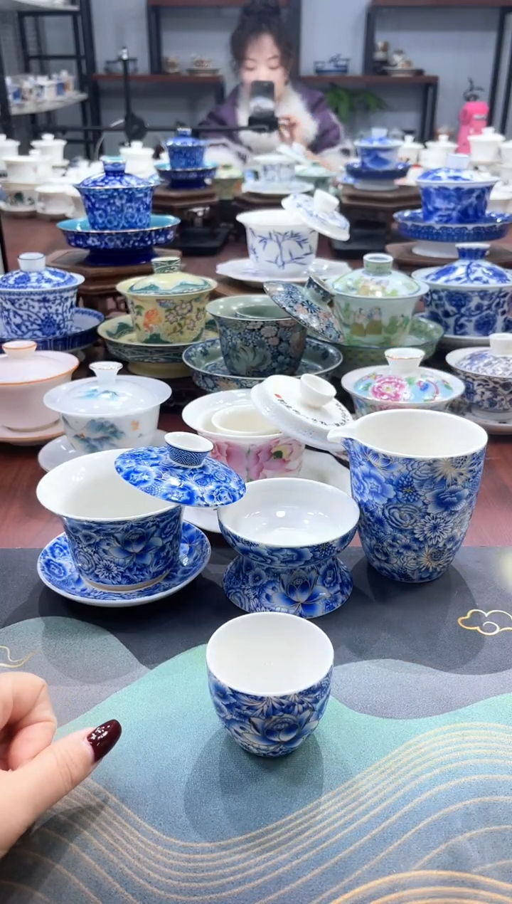 【闪购商品】小号青花马蹄6杯套装不加礼盒