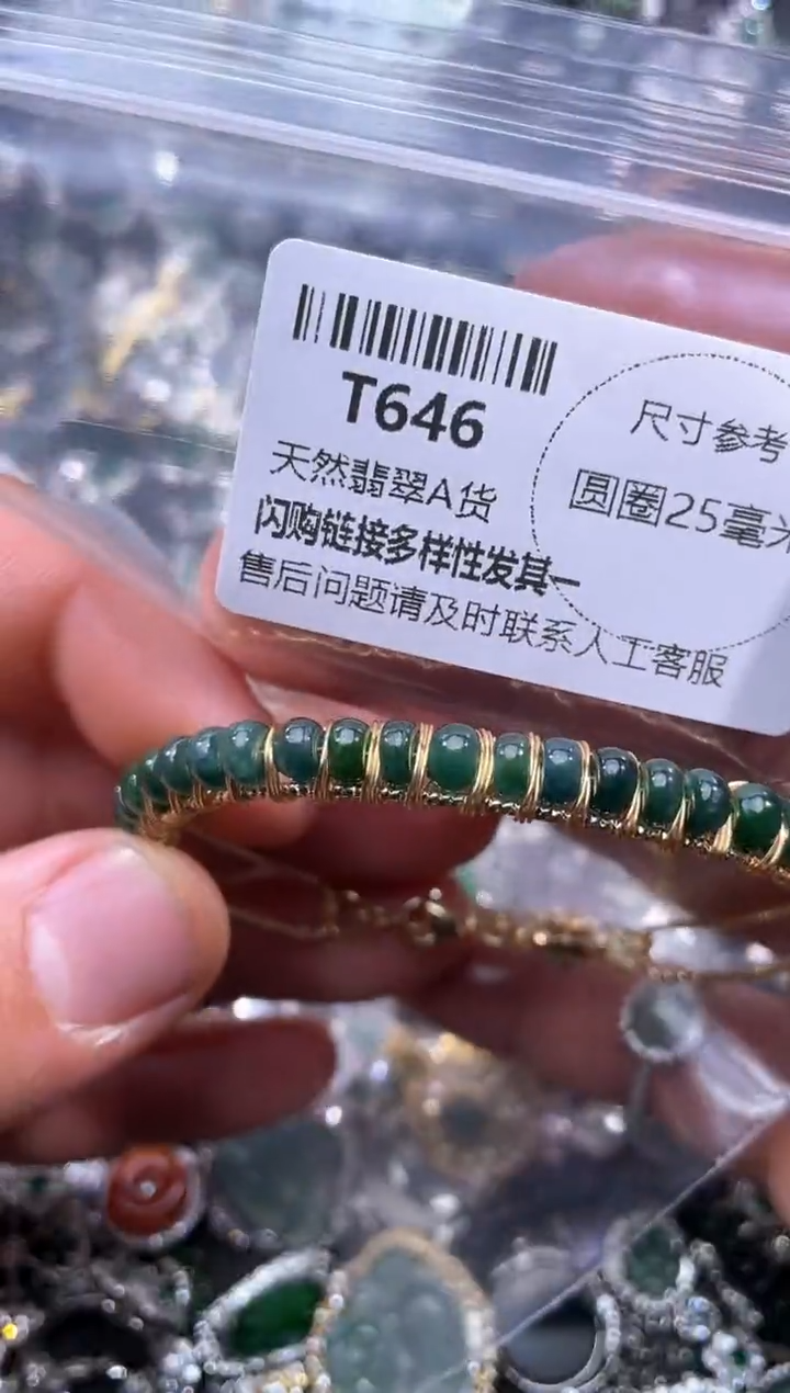 【闪购商品】翡翠颈饰未镶嵌T646半镯