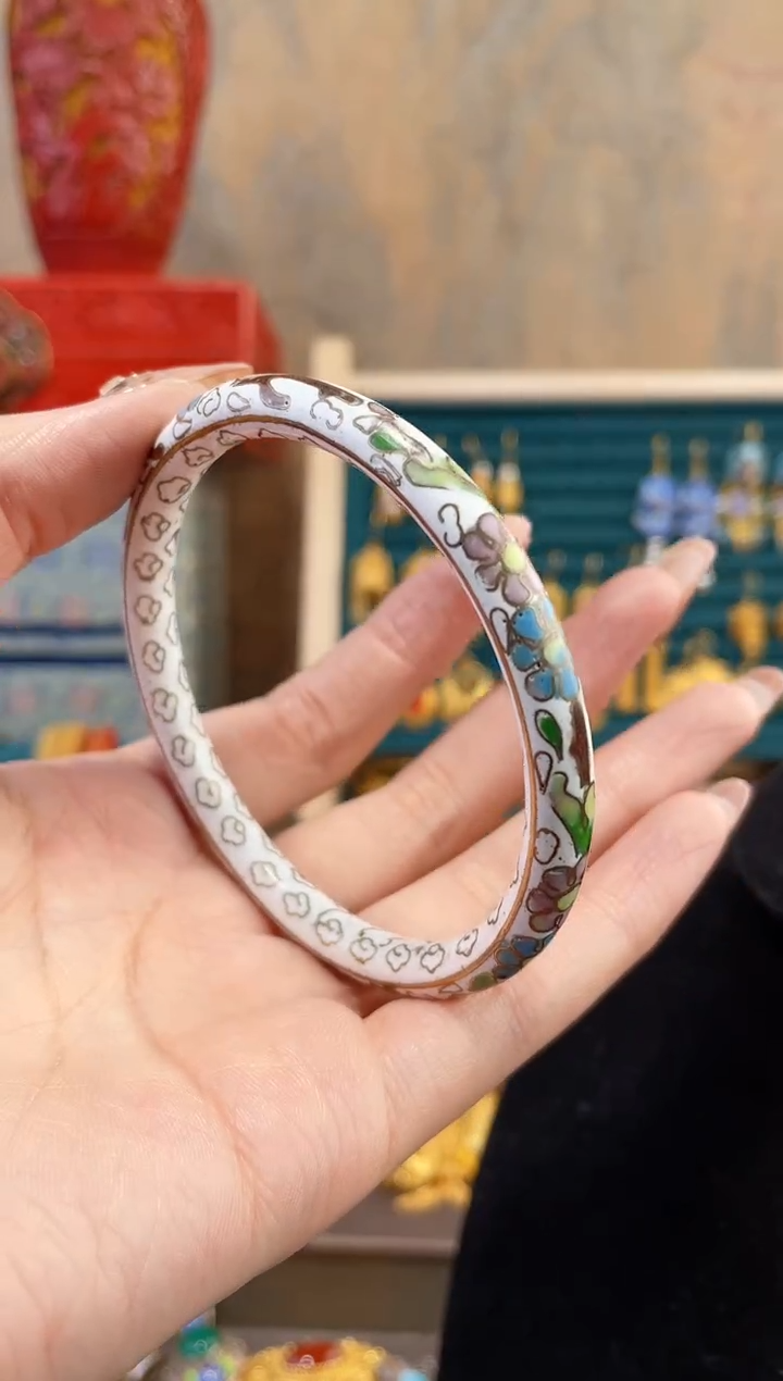 【闪购商品】非遗景泰蓝镯子老白色