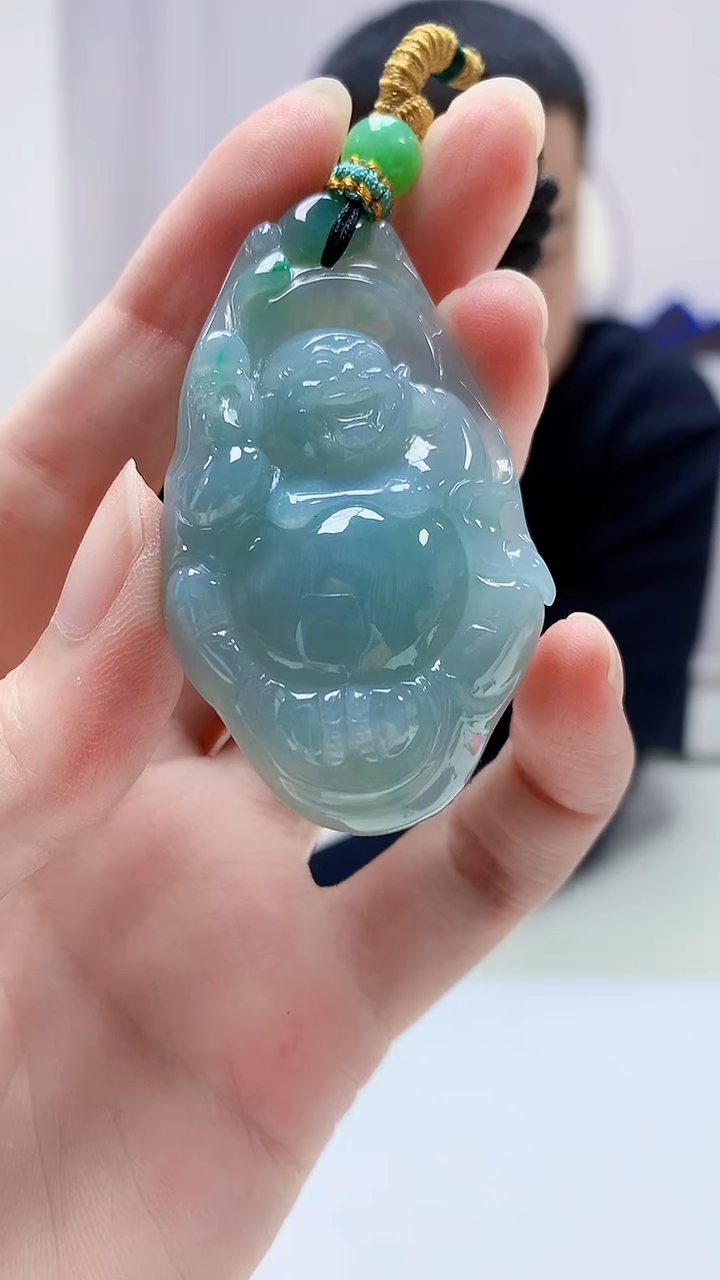 定制翡翠未镶嵌4898zm-毛货挂件佛公175