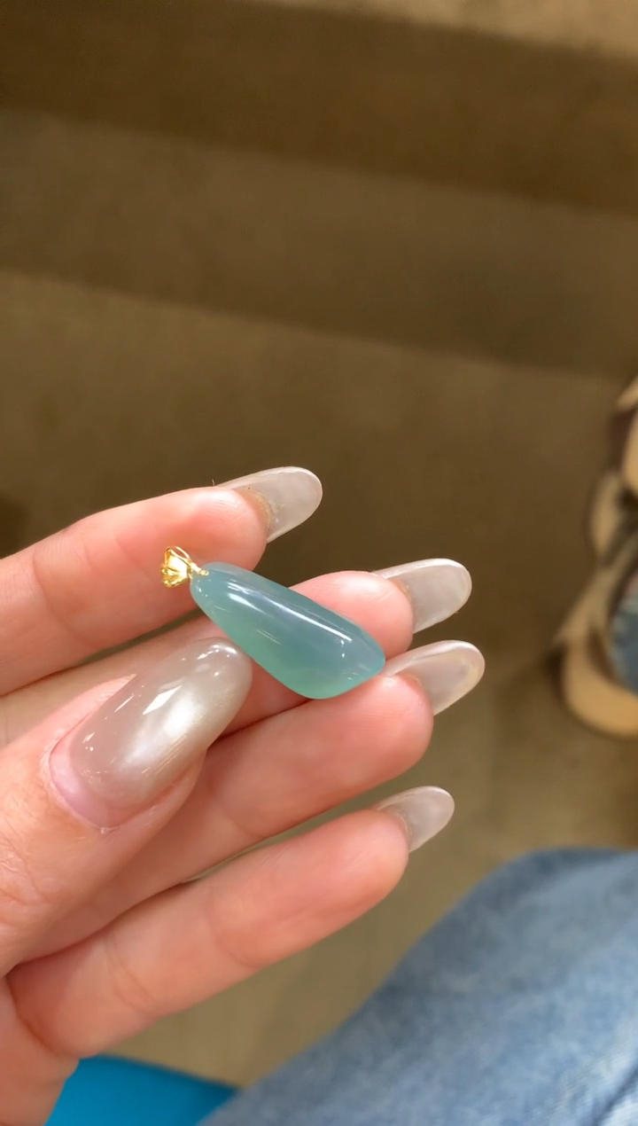 吊坠(不含链)18K金镶嵌翡翠翡翠