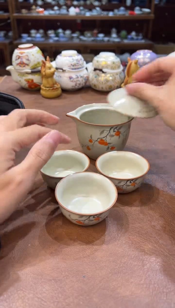 真的很便宜超好看会开片的旅行茶具