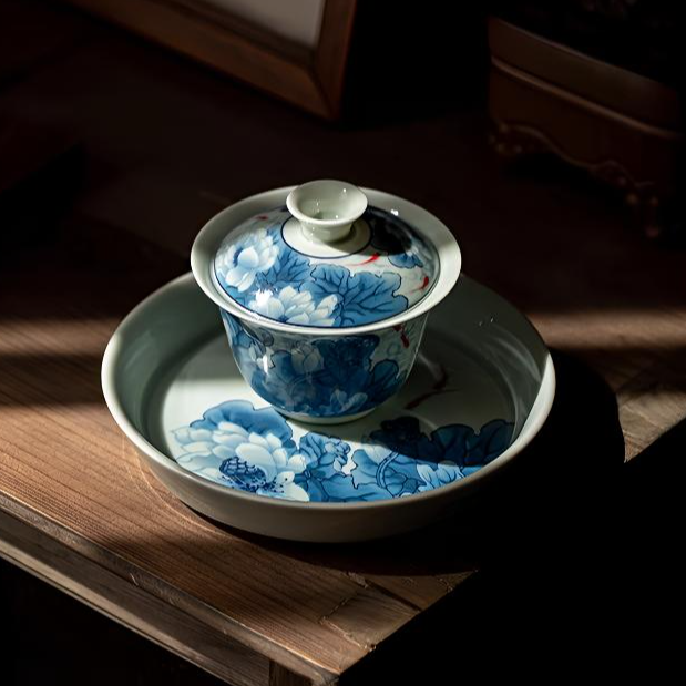 【晚晚精选】南涵青花三才盖碗120ml陶瓷盖碗