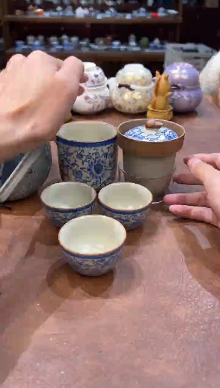 真的很便宜会开片的旅行茶具