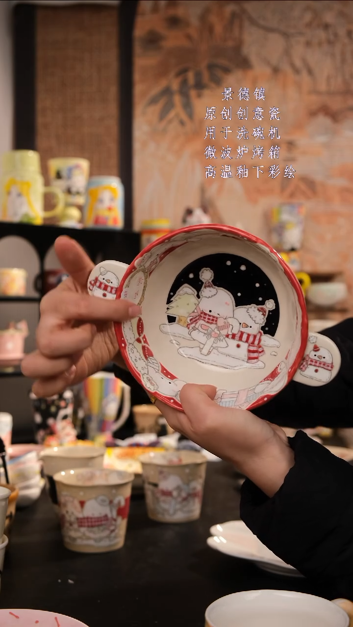 摆件陶旺的可以手工手绘设计师款