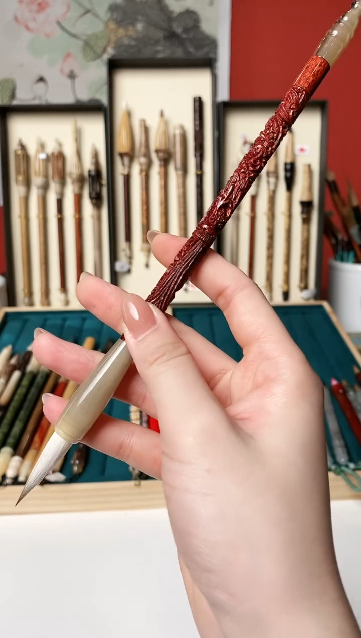 孤品毛笔支持清水试笔 蘸墨不退
