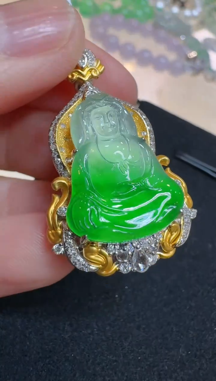 【闪购商品】翡翠吊坠(不含链)18K金镶嵌多样性团购发一件