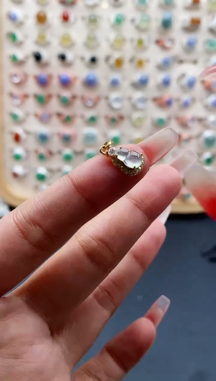 【闪购商品】翡翠戒指银S925镶嵌缅甸天然A货翡翠555 3+