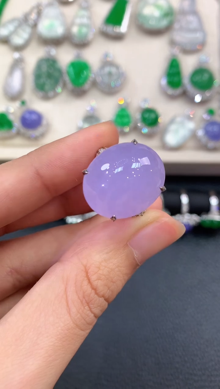 【闪购商品】翡翠戒指18K金镶嵌A58有色差