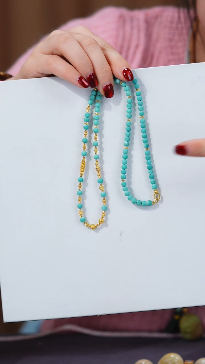 【闪购商品】绿松石项链18K金镶嵌1