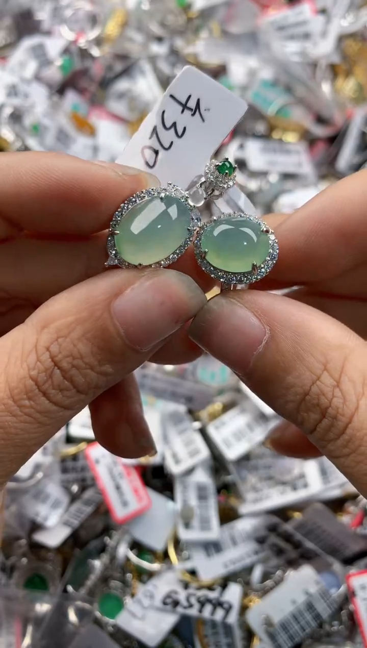 银S925镶嵌戒指翡翠101010---10