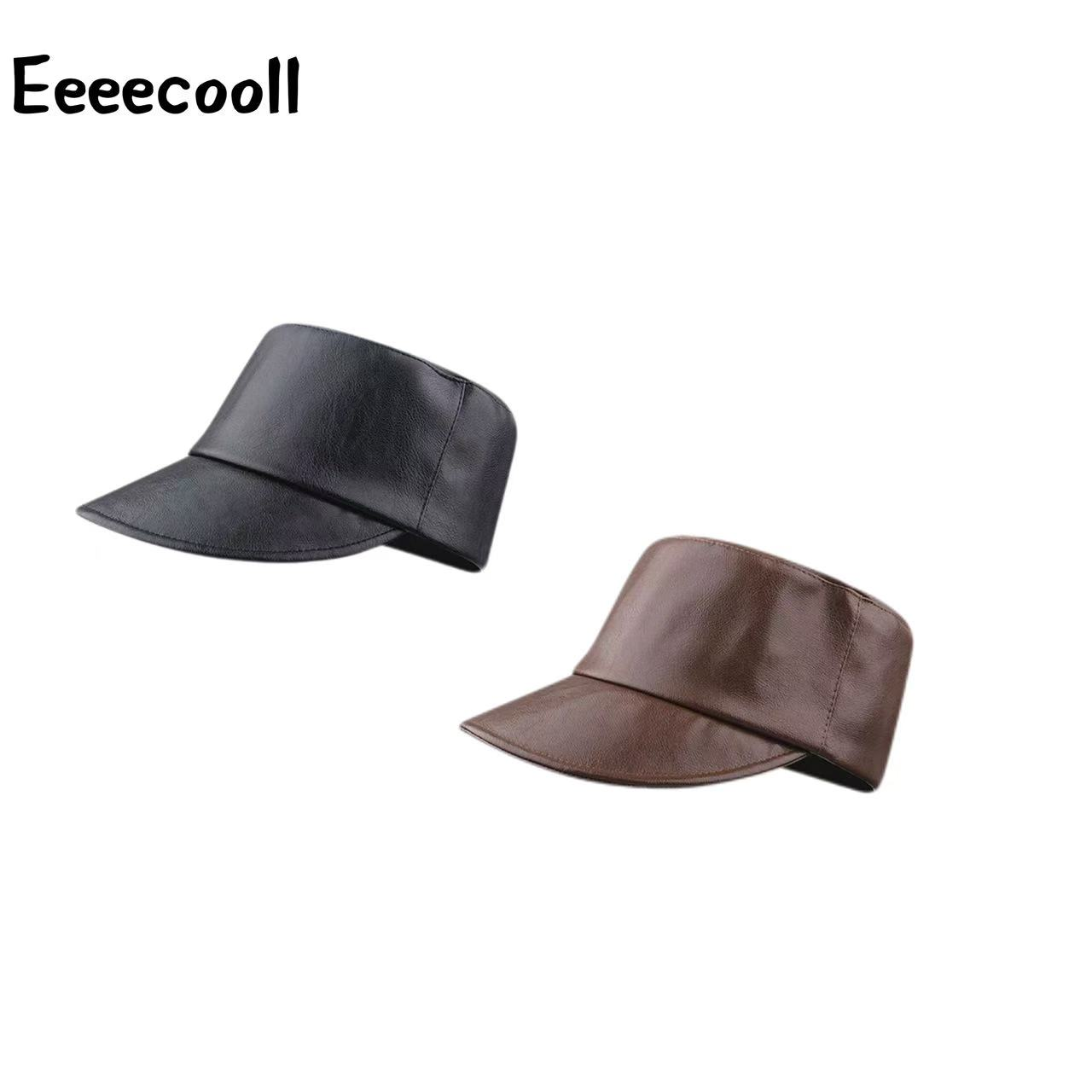 Eeeecooll.设计款秋冬平顶皮质马术帽