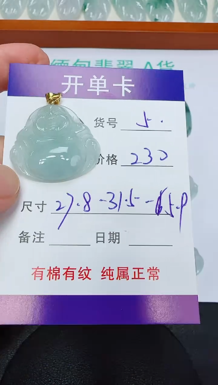 翡翠未镶嵌吊坠(赠链)5