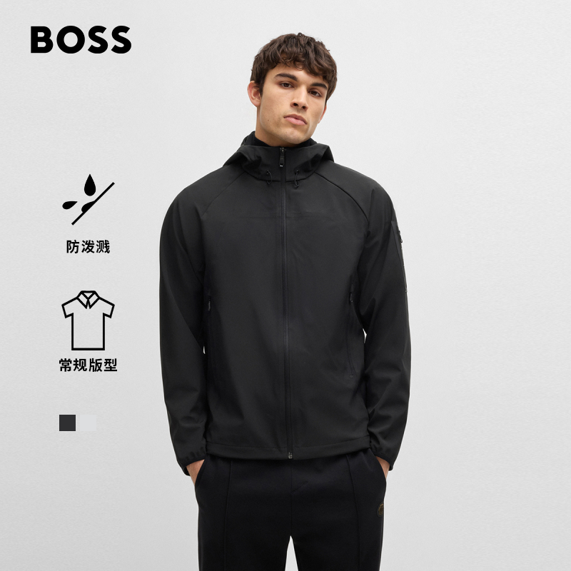【防泼溅抗沾湿】BOSS博斯男士25新款防泼水连帽夹克50529681