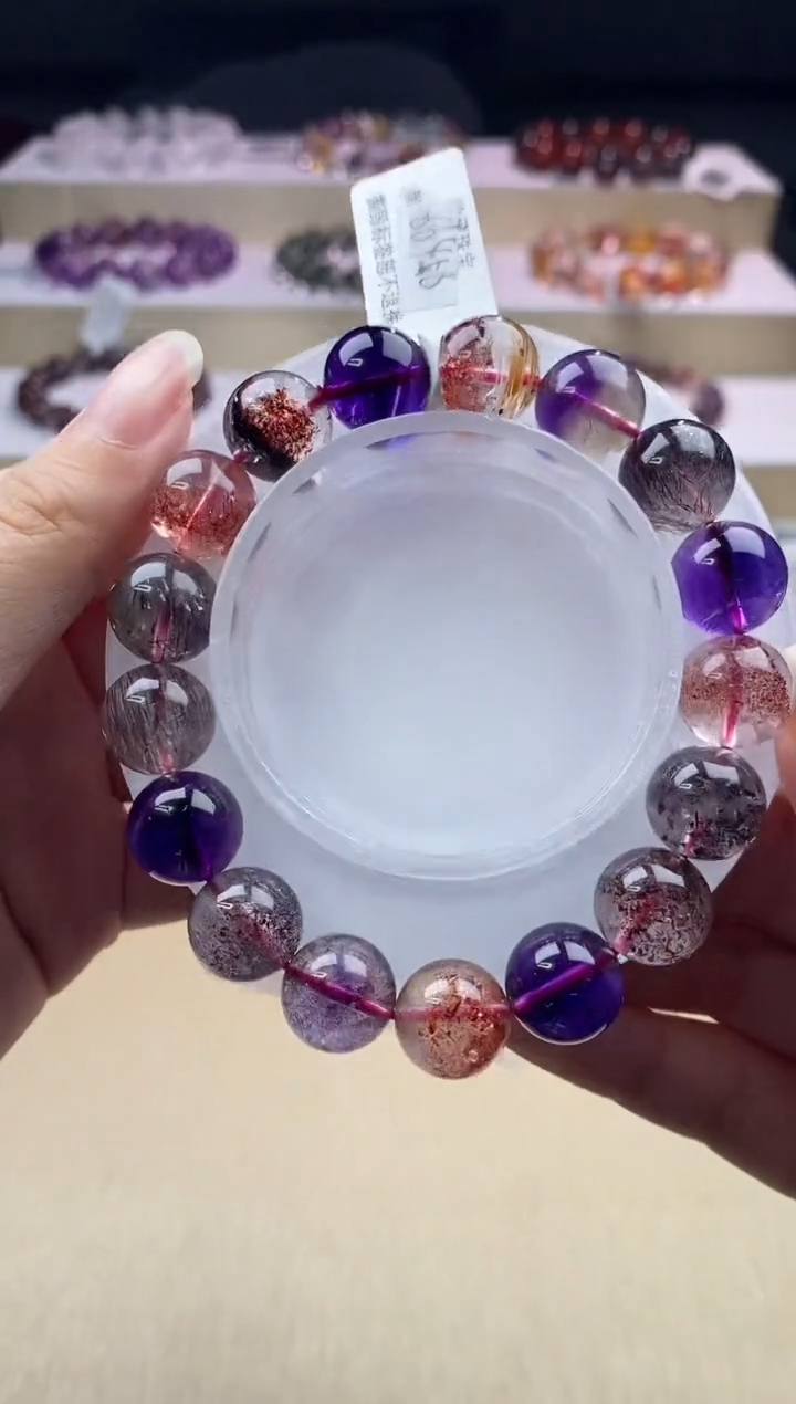 水晶手链未镶嵌黑加仑超七单圈12m+