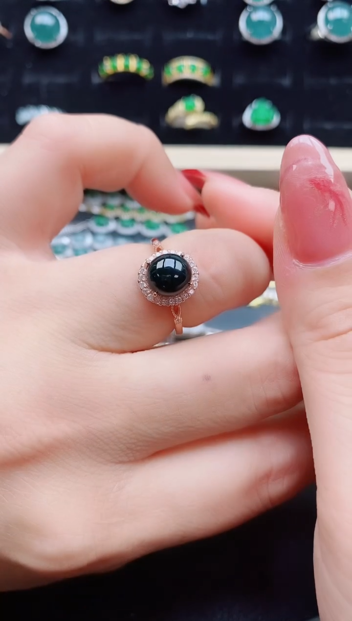 【闪购商品】翡翠戒指银S925镶嵌508550