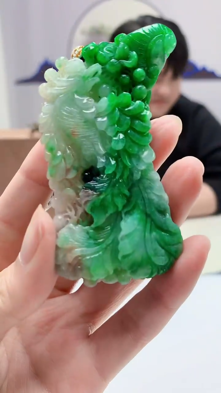 【闪购商品】定制翡翠未镶嵌5060zm-毛货凤凰188