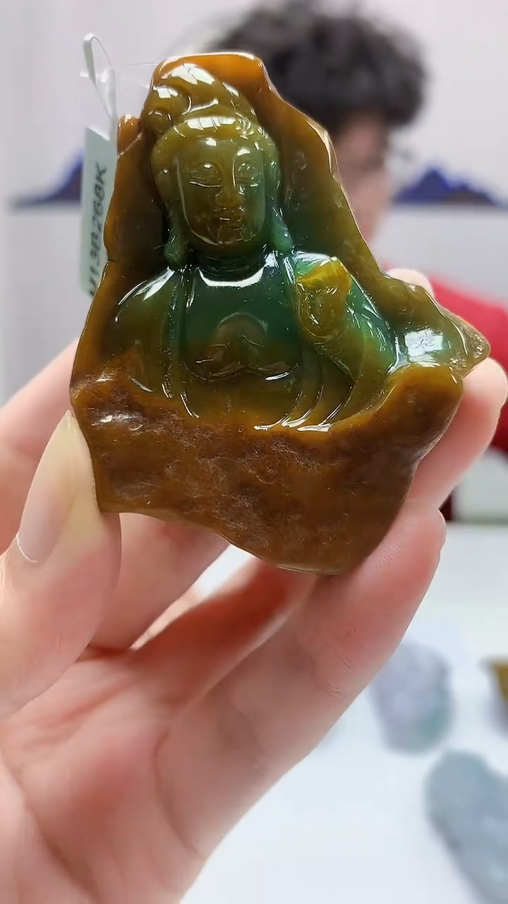 【闪购商品】定制翡翠未镶嵌4688zm-毛货挂件观音172