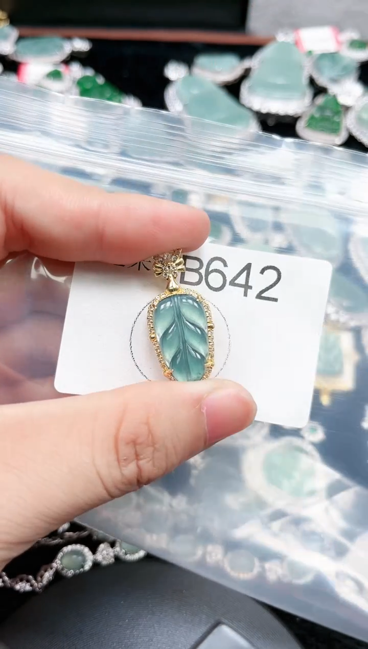 【闪购商品】翡翠颈饰未镶嵌赠皮绳642