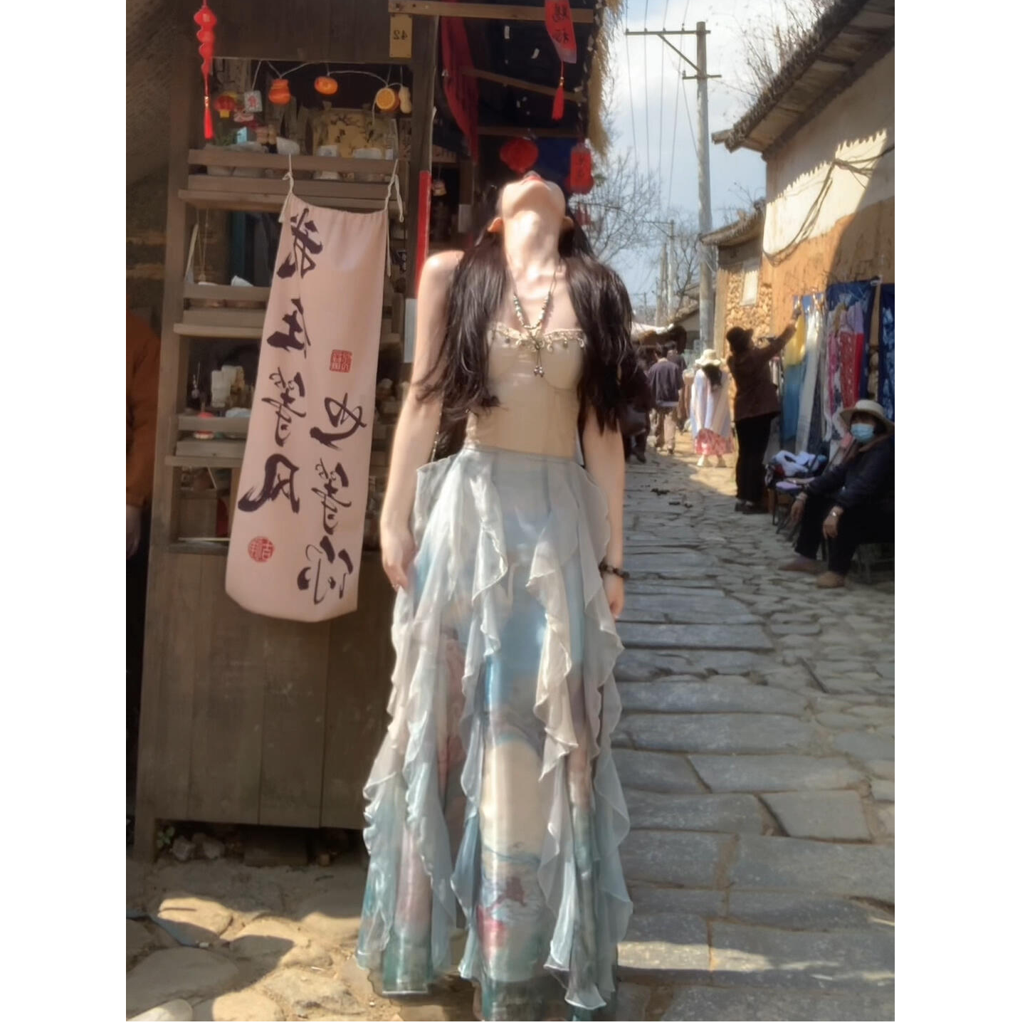 【鎏金黑耀】夏季新款名媛别致重工亮片收腰显瘦抹胸渐变连衣裙字女