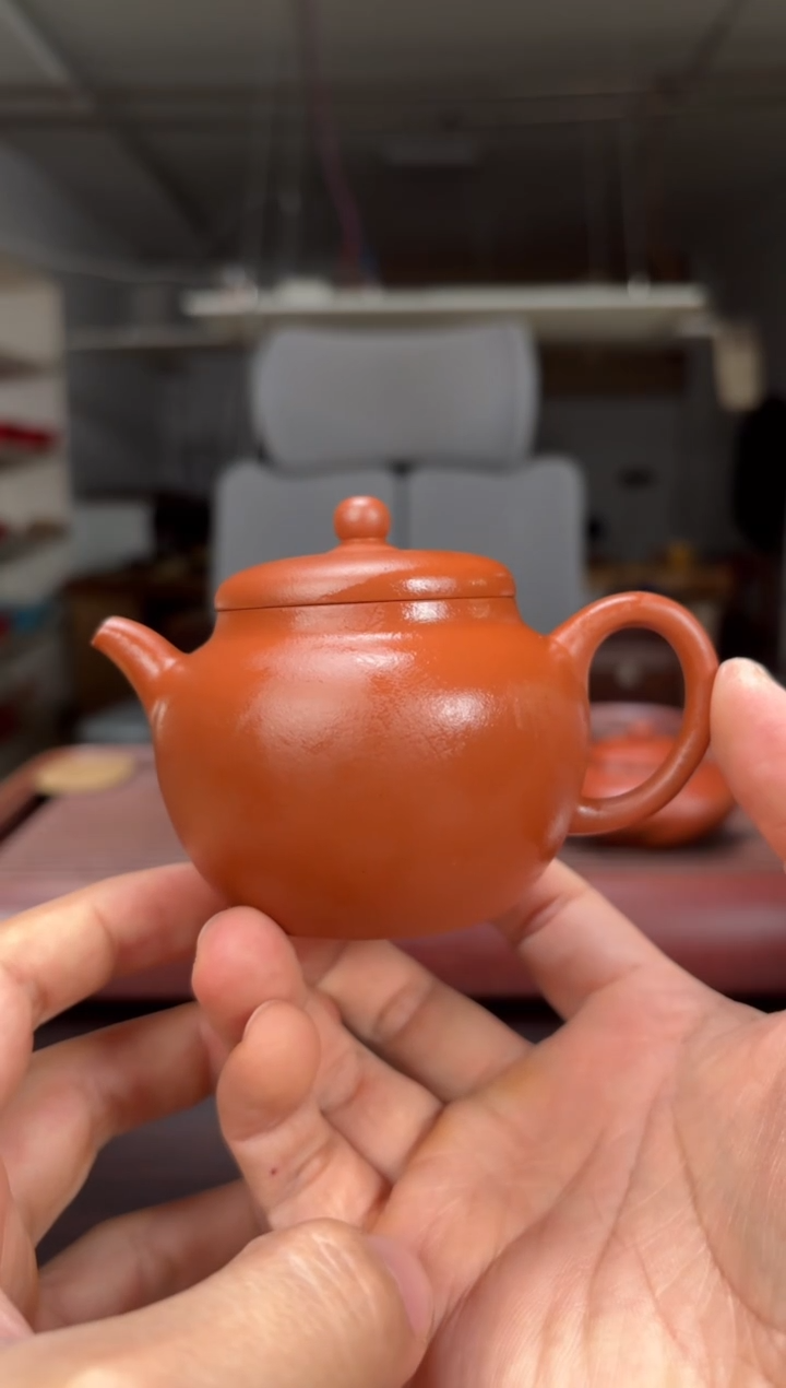 茶壶紫砂老朱泥全手工140毫升