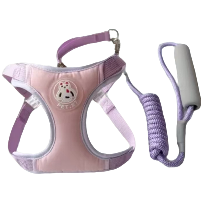 双层拼色狗狗牵引绳胸背带中小型犬通用防挣脱耐用防抓