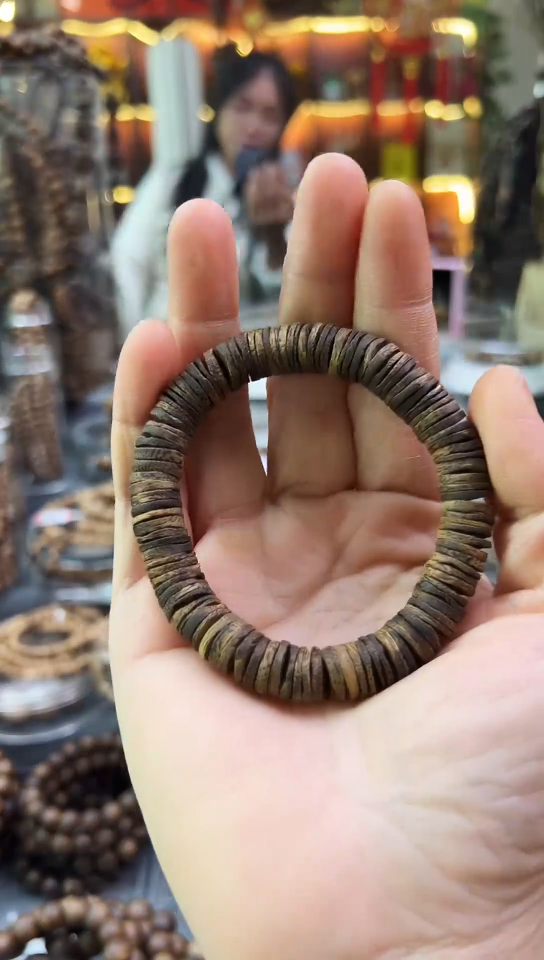 沉香手串棋楠沉水片珠单圈