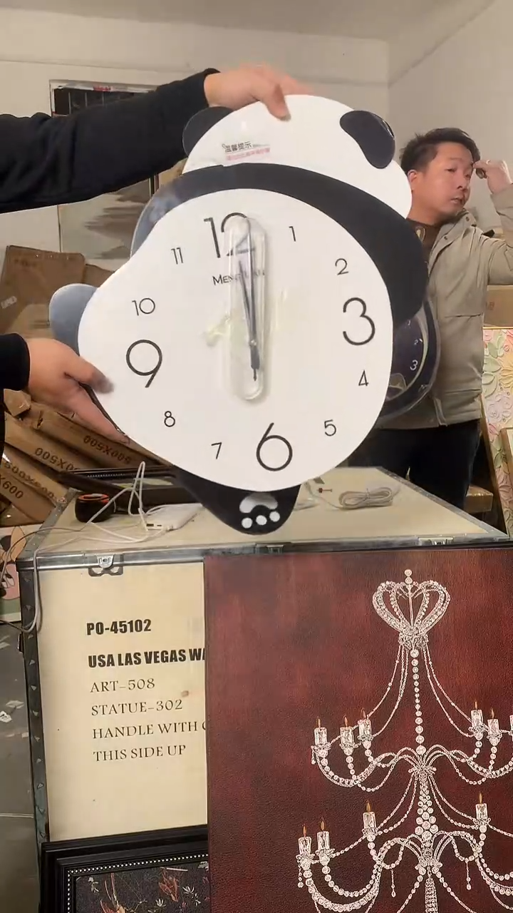 指针款a14熊猫钟表画